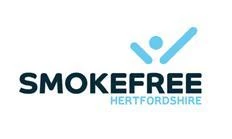 Blue and black smokefree logo on a white background