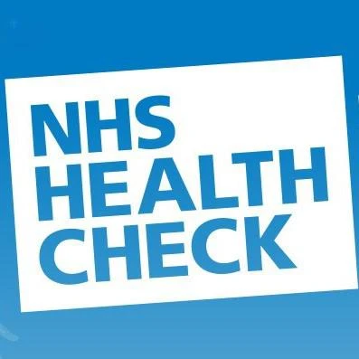 Blue & white NHS health check logo