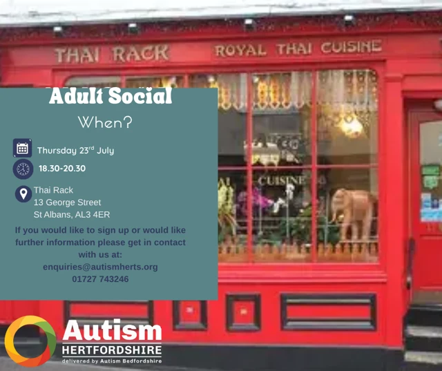 Flyer for adult social with details of the event