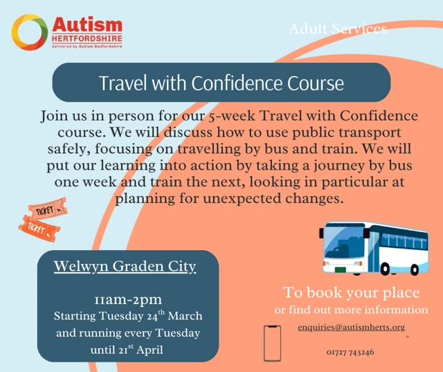 Flyer with details of the Travel with Confidence course