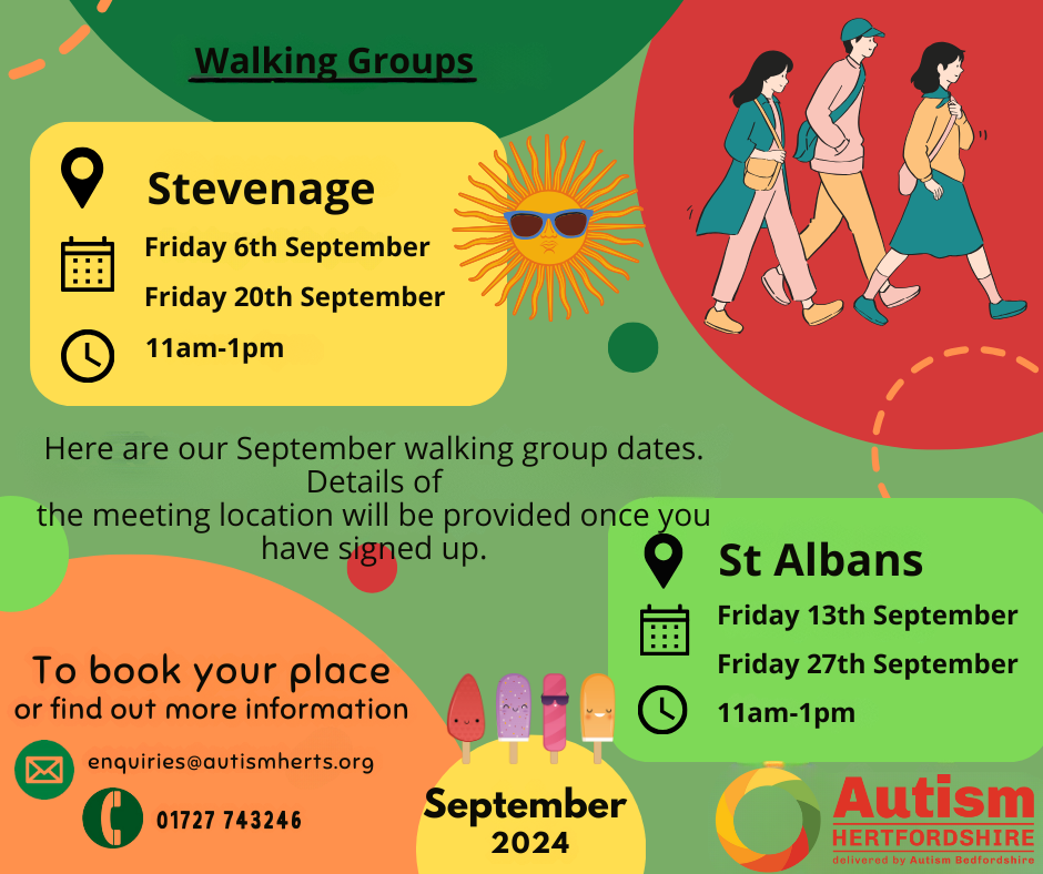 Autism Herts Walking Groups flyer