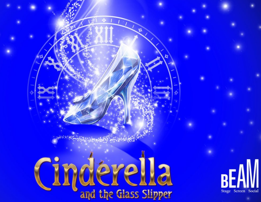 cinderella and the glass slipper - image of glass slipper and 'beam' logo