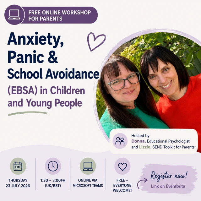 Flyer with event details including 2 women smiling