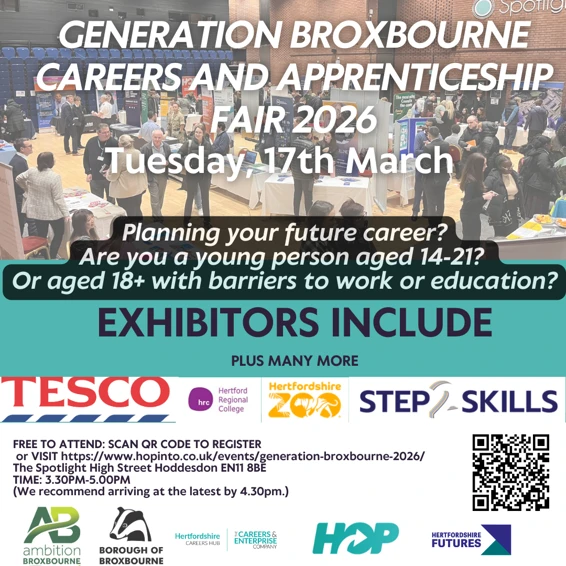 Flyer for Generation Broxbourne Careers Fair