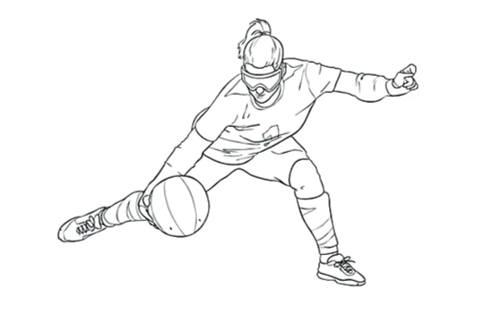 Girl playing goalball