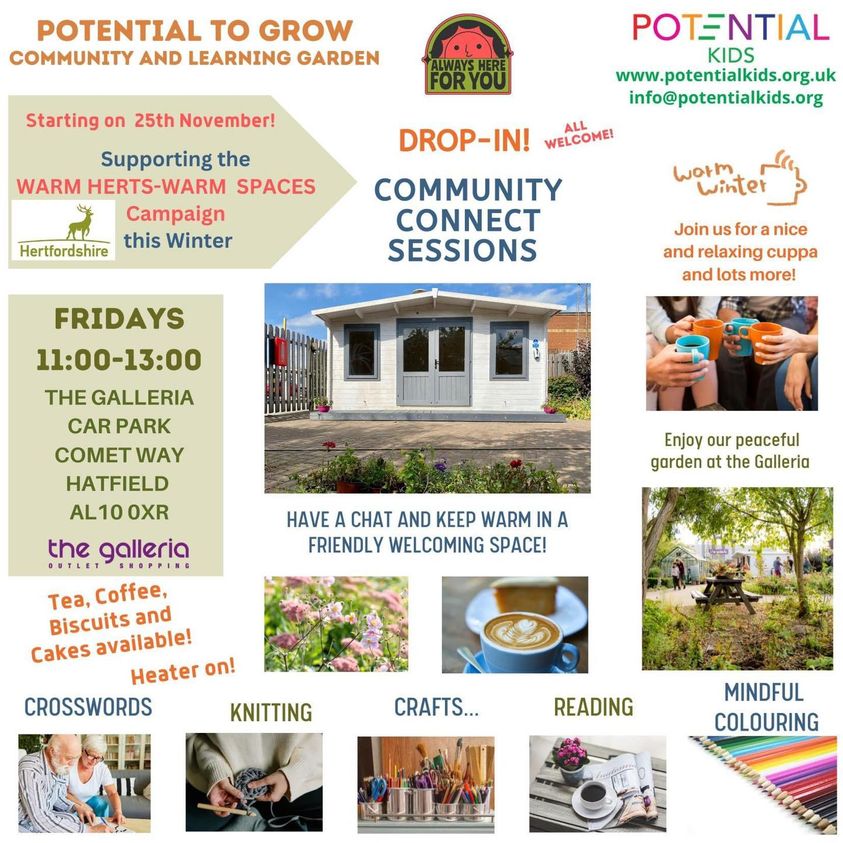 Flyer for the Potential Kids Community Connect sessions