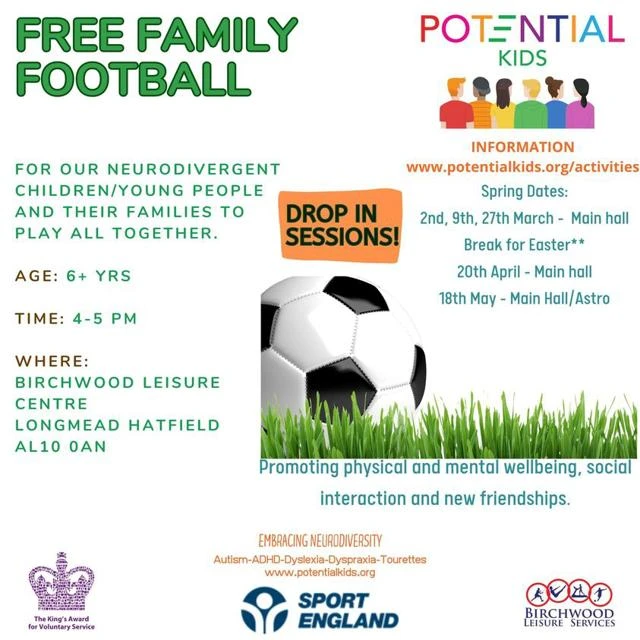 Potential Kids family football flyer