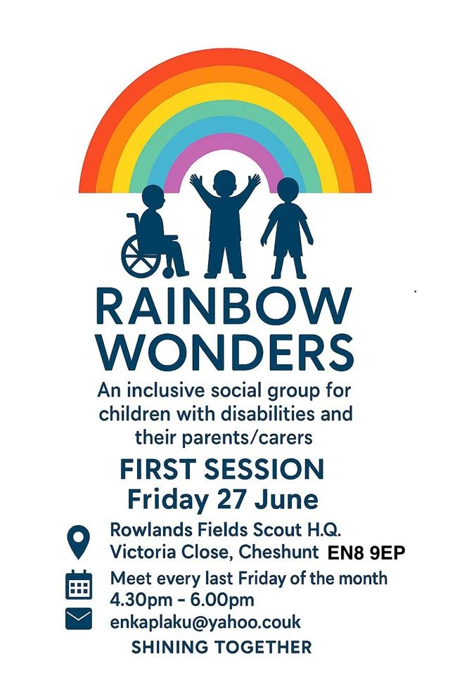 rainbow with silhouettes of children 