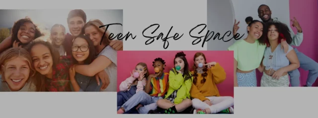 A collage of teens with text in the front