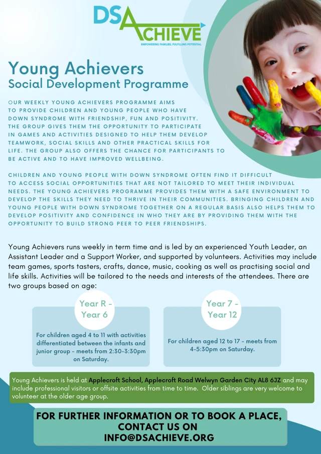 Flyer for young achievers group